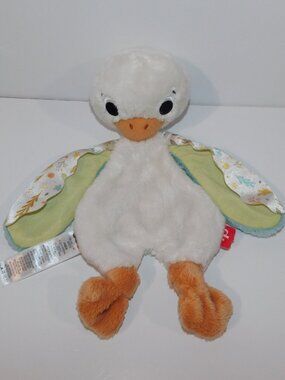 Fisher Price Snuggle Up Goose Rattle Plush Security blanket Baby Lovey nunu